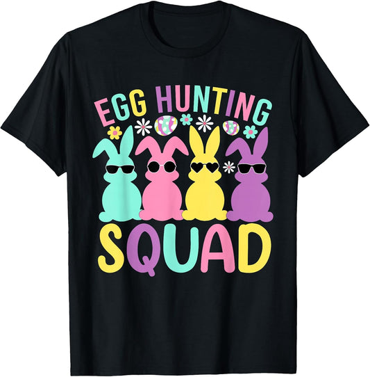 Egg Hunting Squad Crew Family Happy Easter Bunny T-Shirt