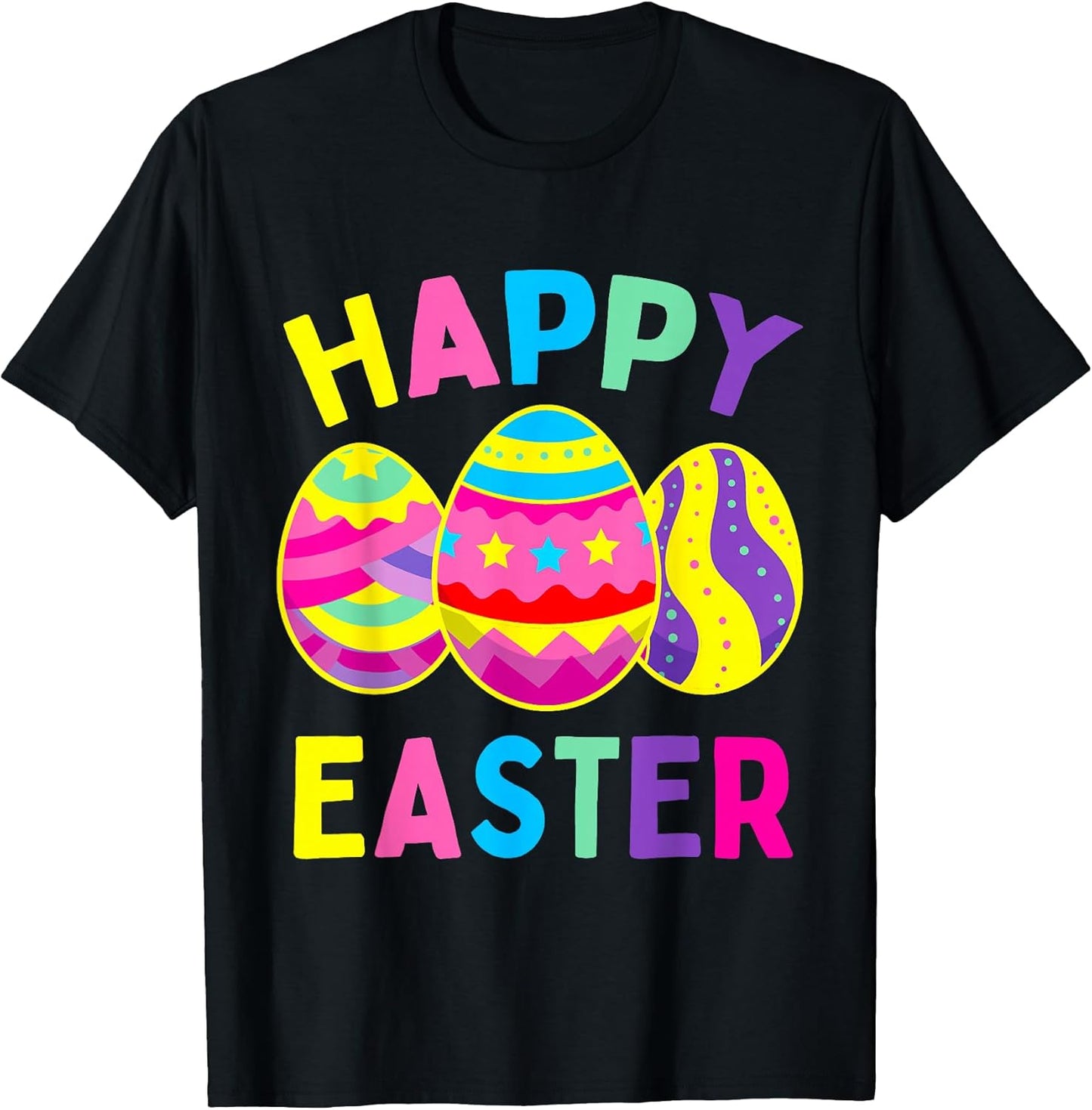 Happy Easter Day, Cute Colorful Egg Hunting Women Boys Girls T-Shirt
