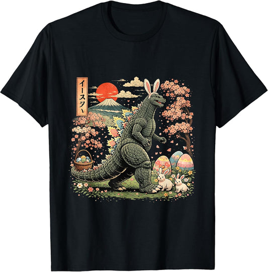 Easter Dino Monster Bunny Japan Spring Art T-Shirt