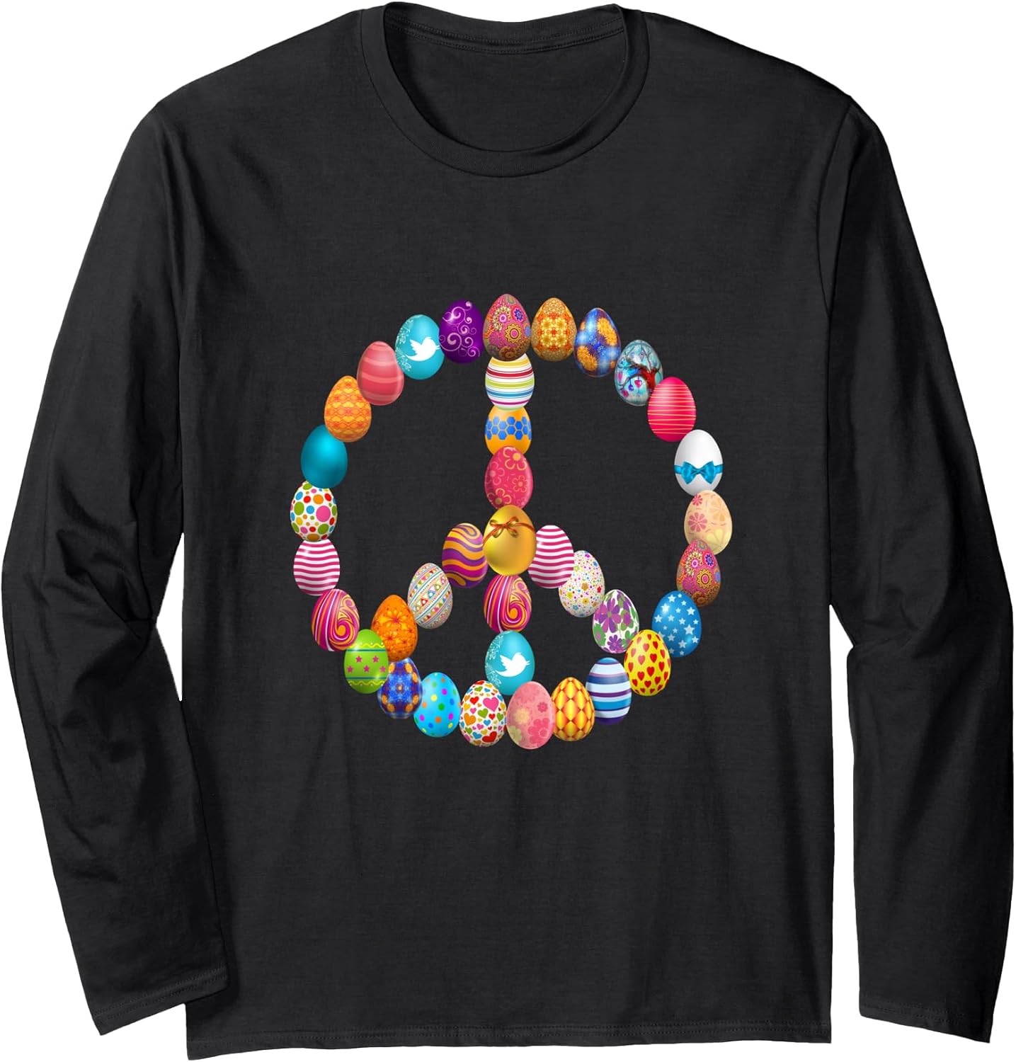 Easter Egg Hunt Peace Sign Happy Easter Egg Hunting Costume Long Sleeve T-Shirt