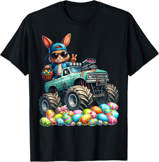 Boys Happy Easter Monster Truck Easter Eggs Hunt Toddler Kid T-Shirt