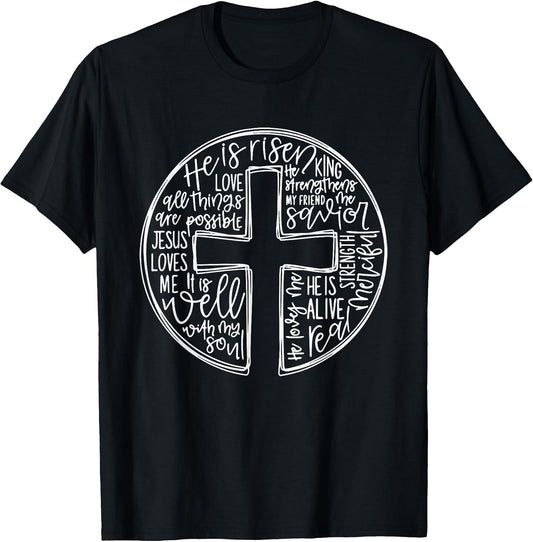 He Is Risen Easter Jesus Christian Cross Jesus Christian T-Shirt
