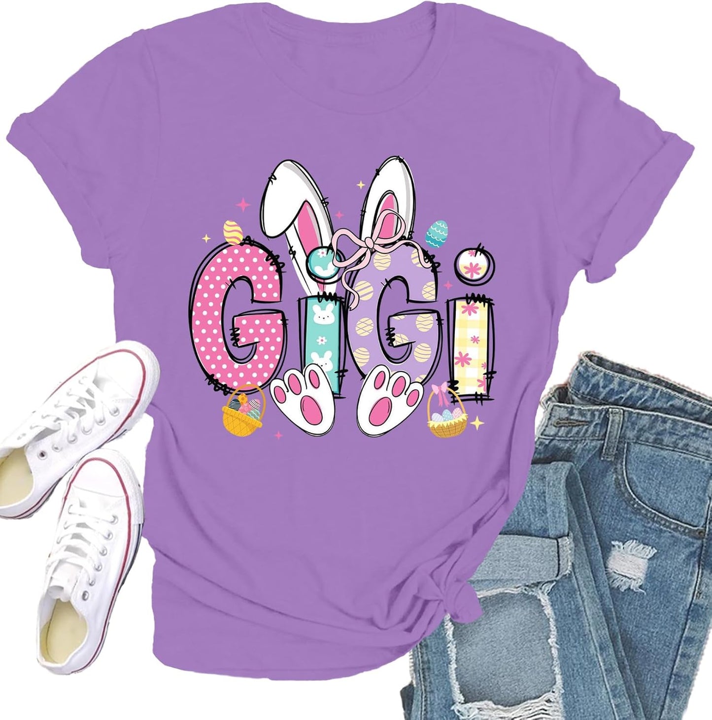 Womens Nana Shirts Mothers Day T-Shirt Cute Heart Nana Tee Tops