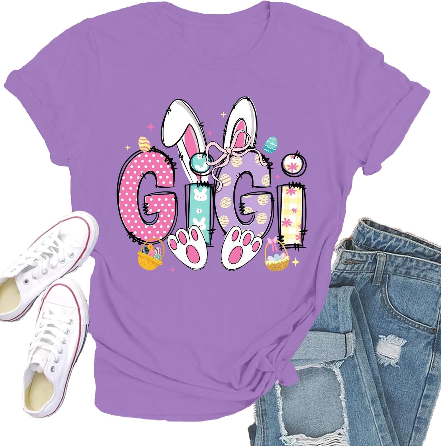 Womens Nana Shirts Mothers Day T-Shirt Cute Heart Nana Tee Tops