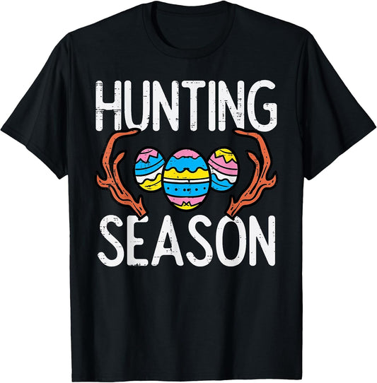 Hunting Season Eggs Antler Funny Easter Egg Hunt Hunter Kids T-Shirt