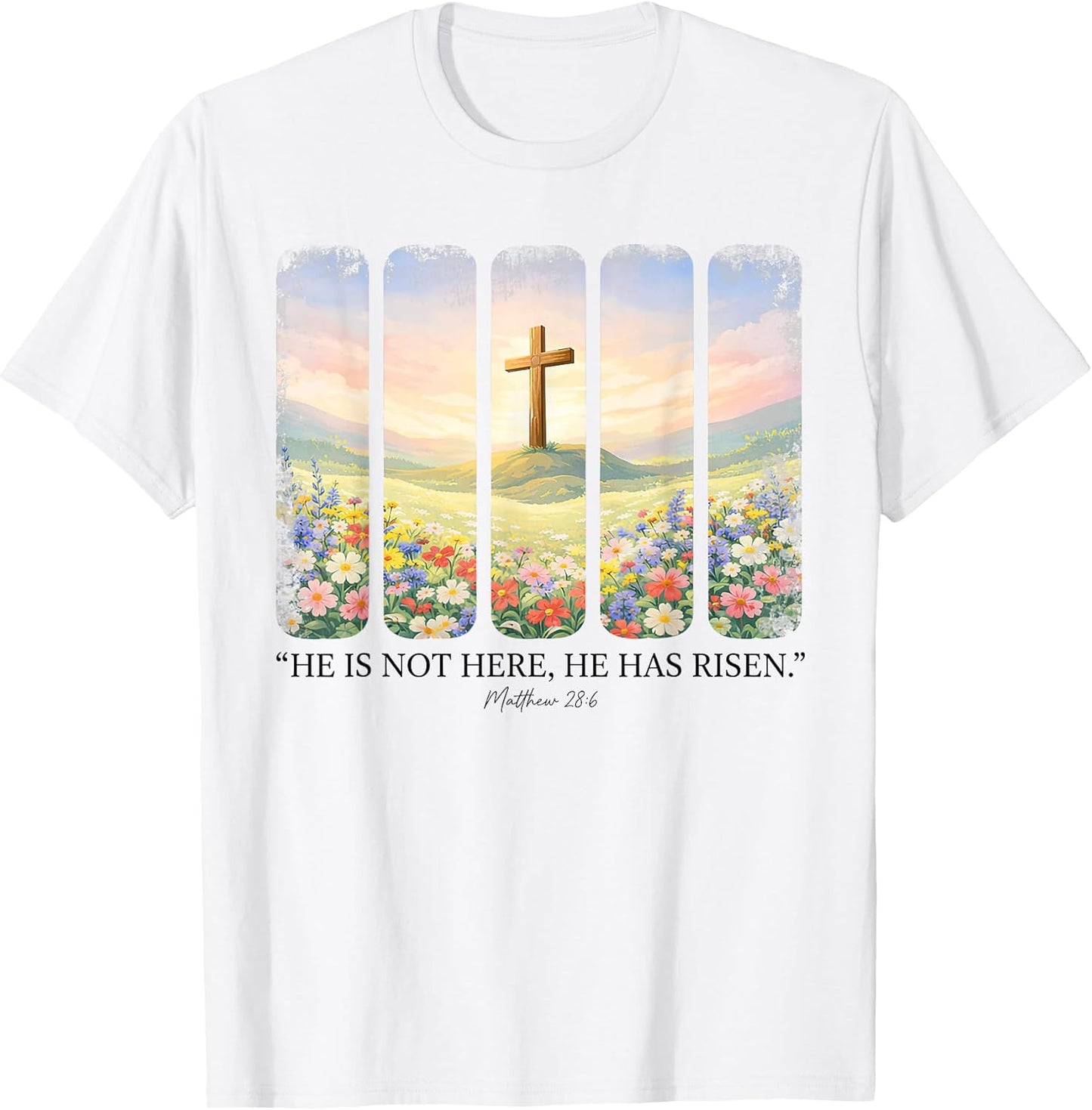 He is Risen Christian Easter Cross Jesus Religious for Women T-Shirt