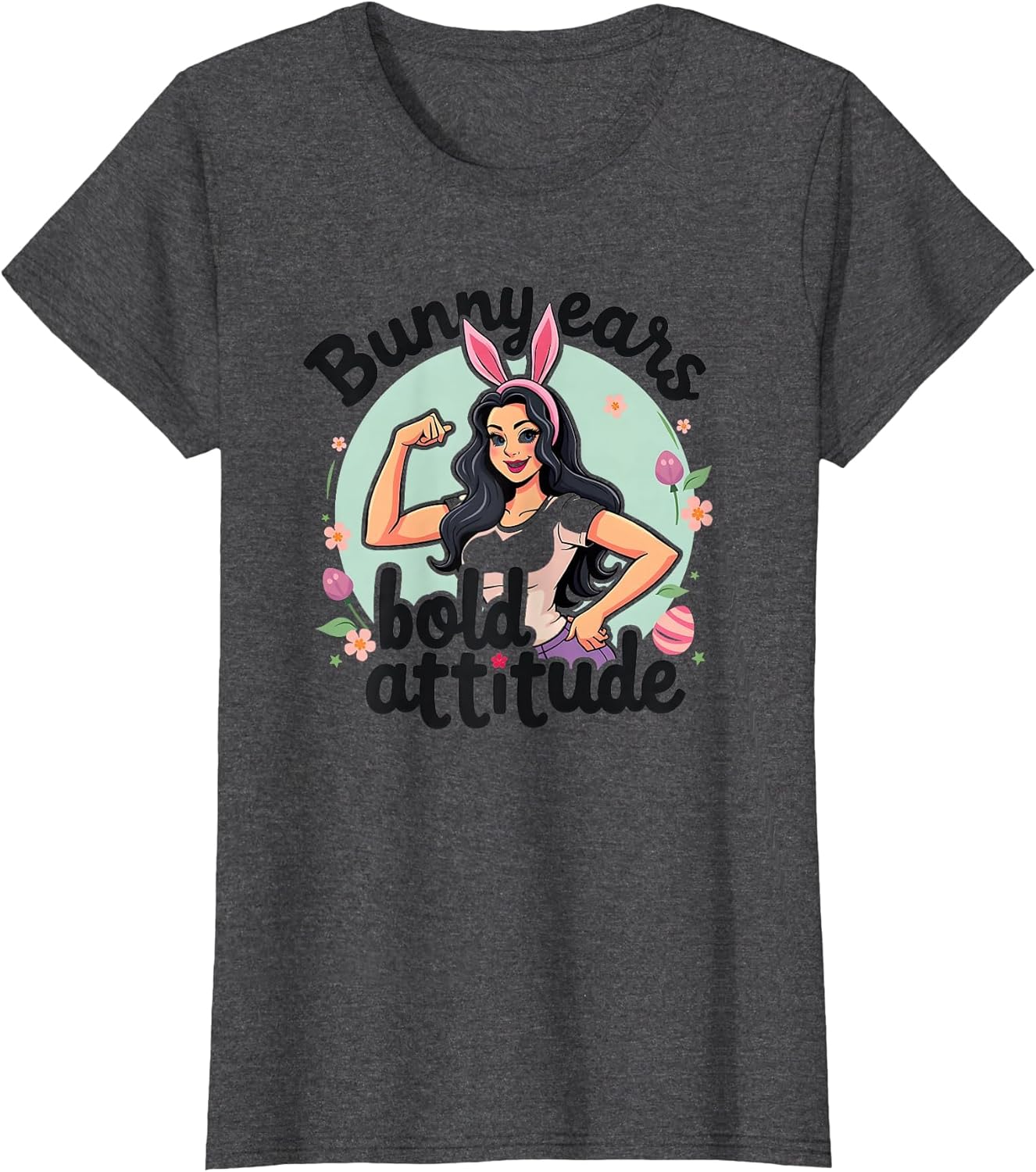 Bunny Ears Bold Attitude Easter Design T-Shirt