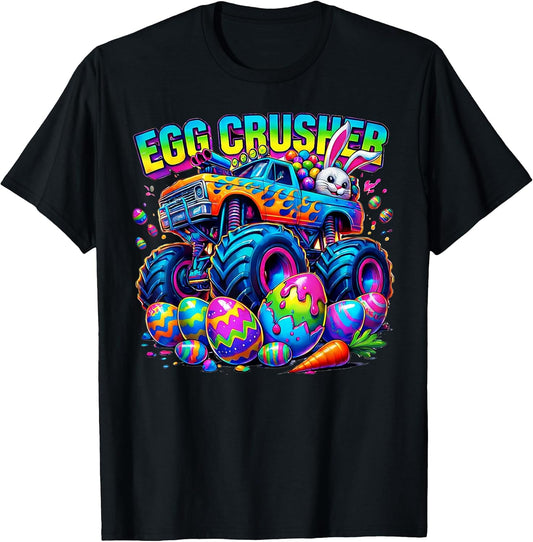 Egg Crusher Monster Truck Easter Bunny Boys Kids Toddler T-Shirt