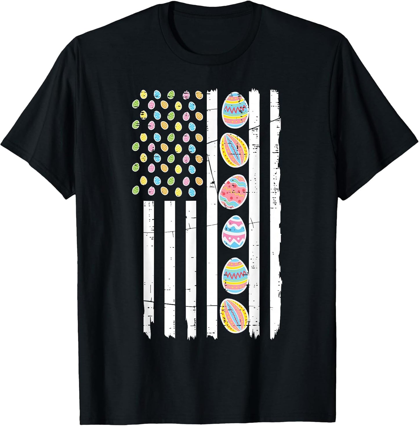 Easter US American Flag Eggs Vintage Patriot Men Women Kids T-Shirt