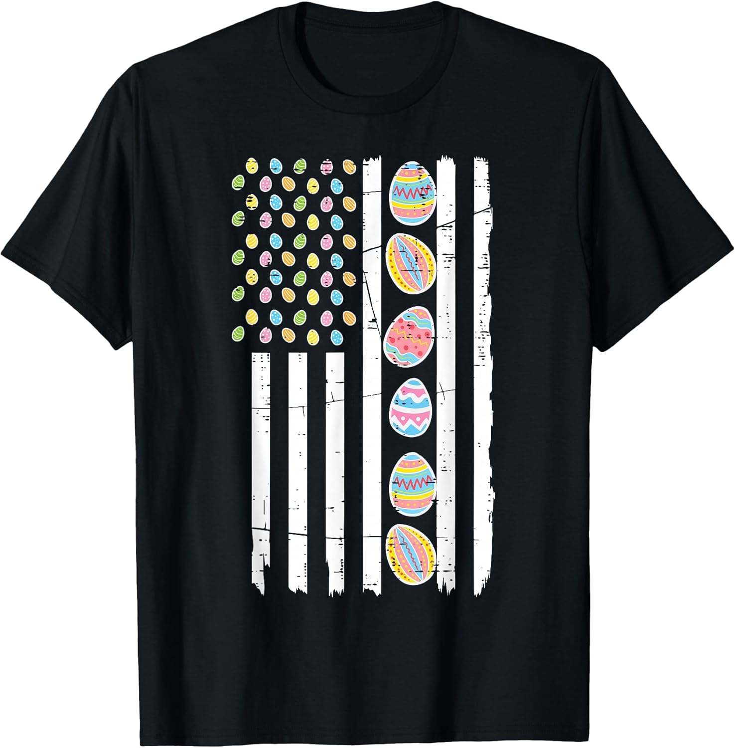 Easter US American Flag Eggs Vintage Patriot Men Women Kids T-Shirt