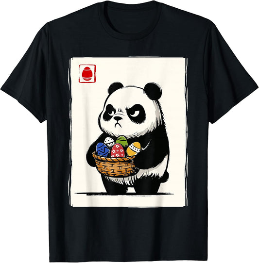 Grumpy Panda Easter Egg Basket Funny Easter T-Shirt
