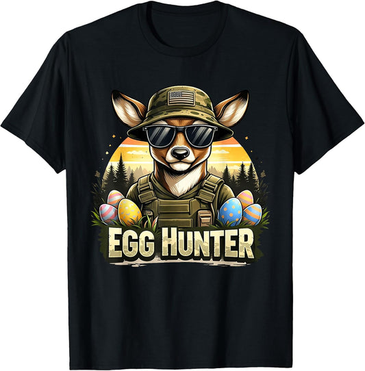 Happy Easter Day Camo Funny Hunting Boys Men Easter Egg T-Shirt