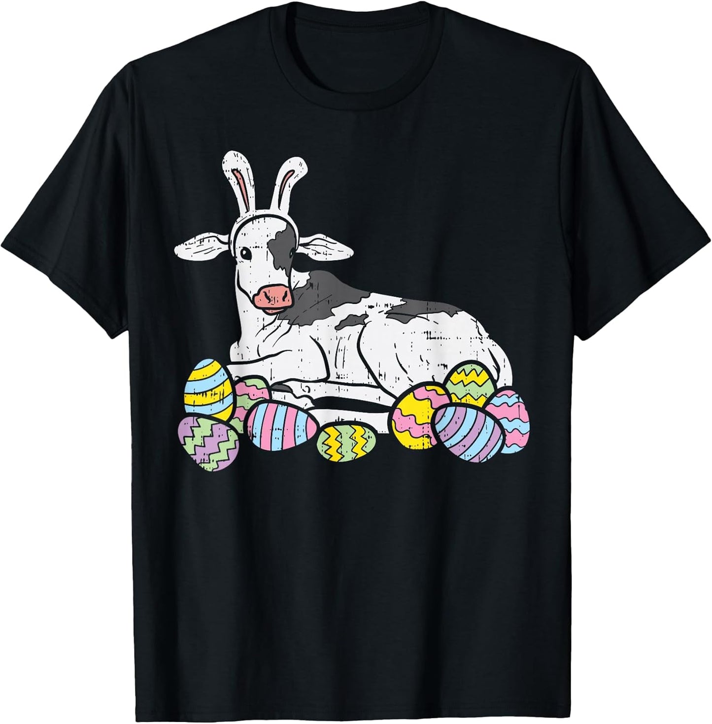 Cow Bunny Ears Eggs Funny Farming Easter Farmer Gift T-Shirt