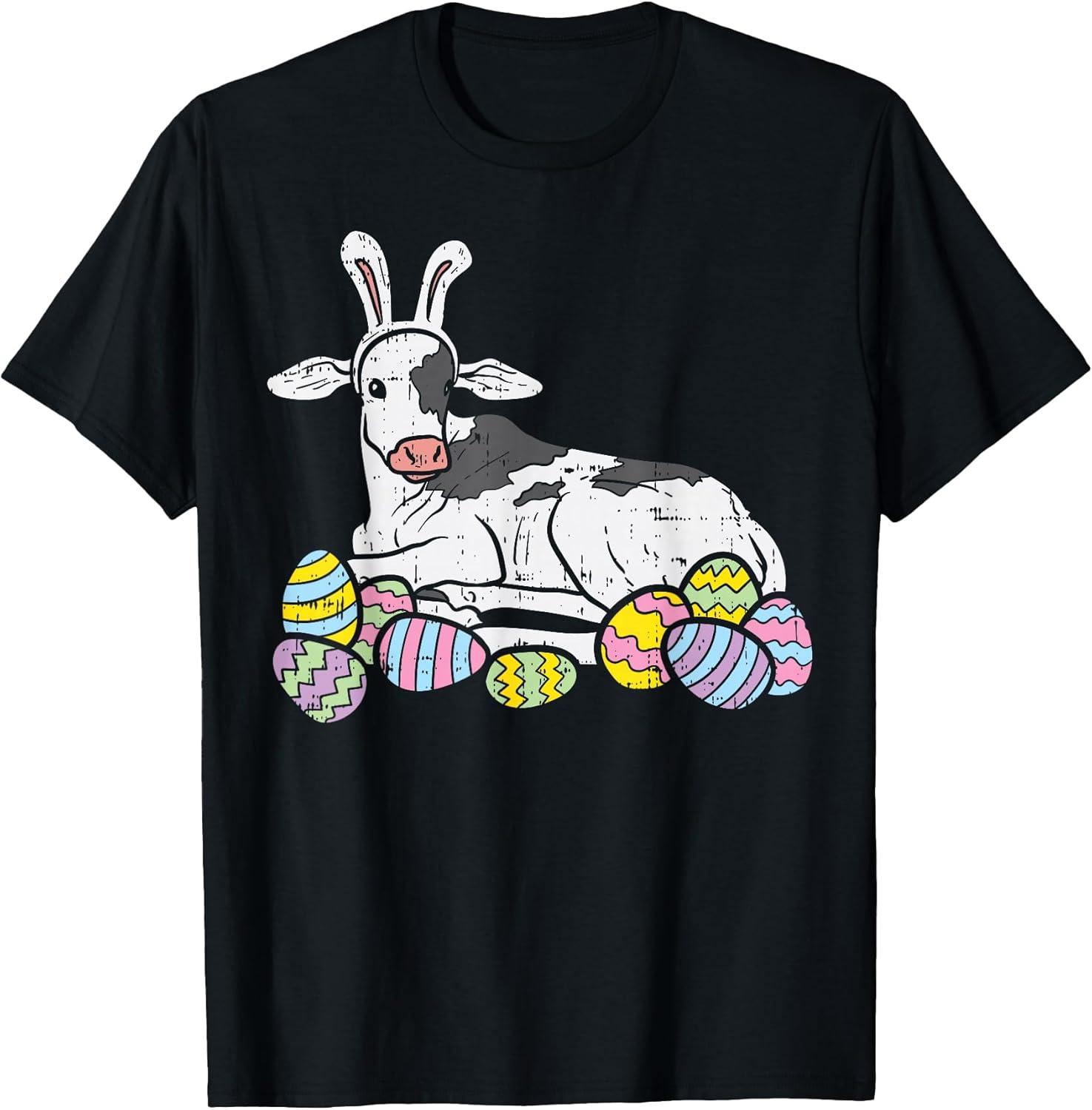 Cow Bunny Ears Eggs Funny Farming Easter Farmer Gift T-Shirt