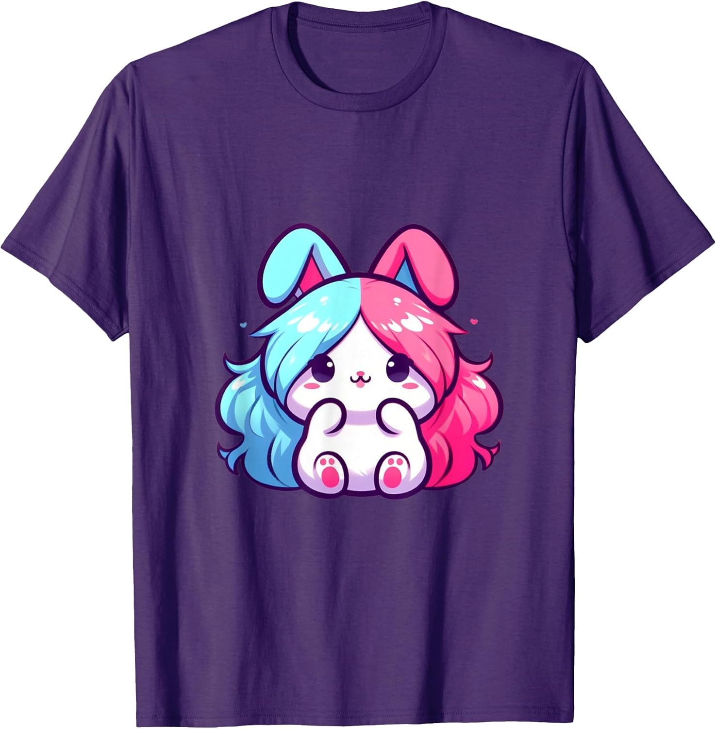 Cute Blue Pink Bunny Kawaii Easter Pastel 90s Style T-Shirt