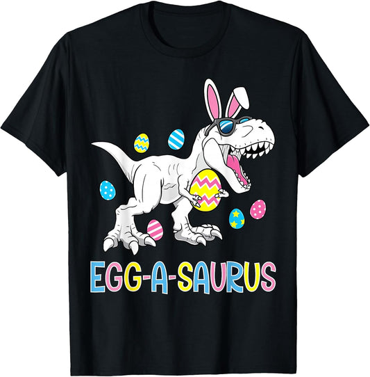 Easter Bunny Dinosaur Egg A Saurus TRex Kids Boys Toddlers T-Shirt