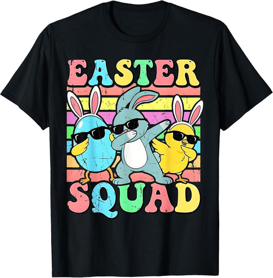 Funny Easter Squad Bunny Egg Chick Dab Vintage Spring Pastel T-Shirt