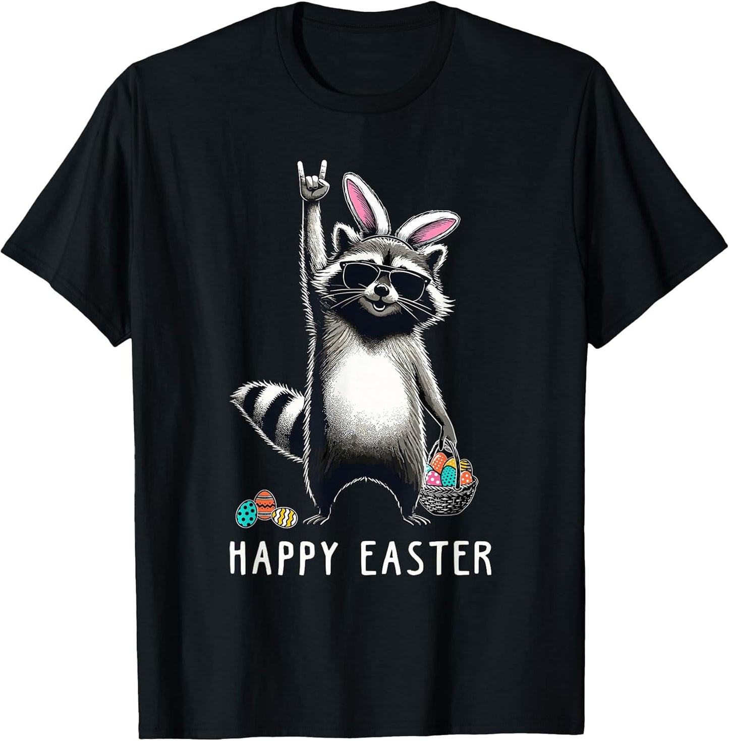Cute Easter Raccoon Men Women Kids Boys Girls Funny Easter T-Shirt