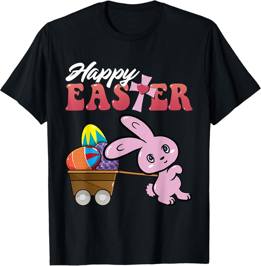 Happy Easter Bunny Egg Hunt Christian Girl Kid Toddler Women T-Shirt