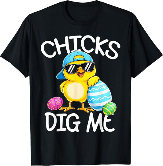 Happy Easter Chicks Dig Me Easter Toddler Boys Men Kids T-Shirt