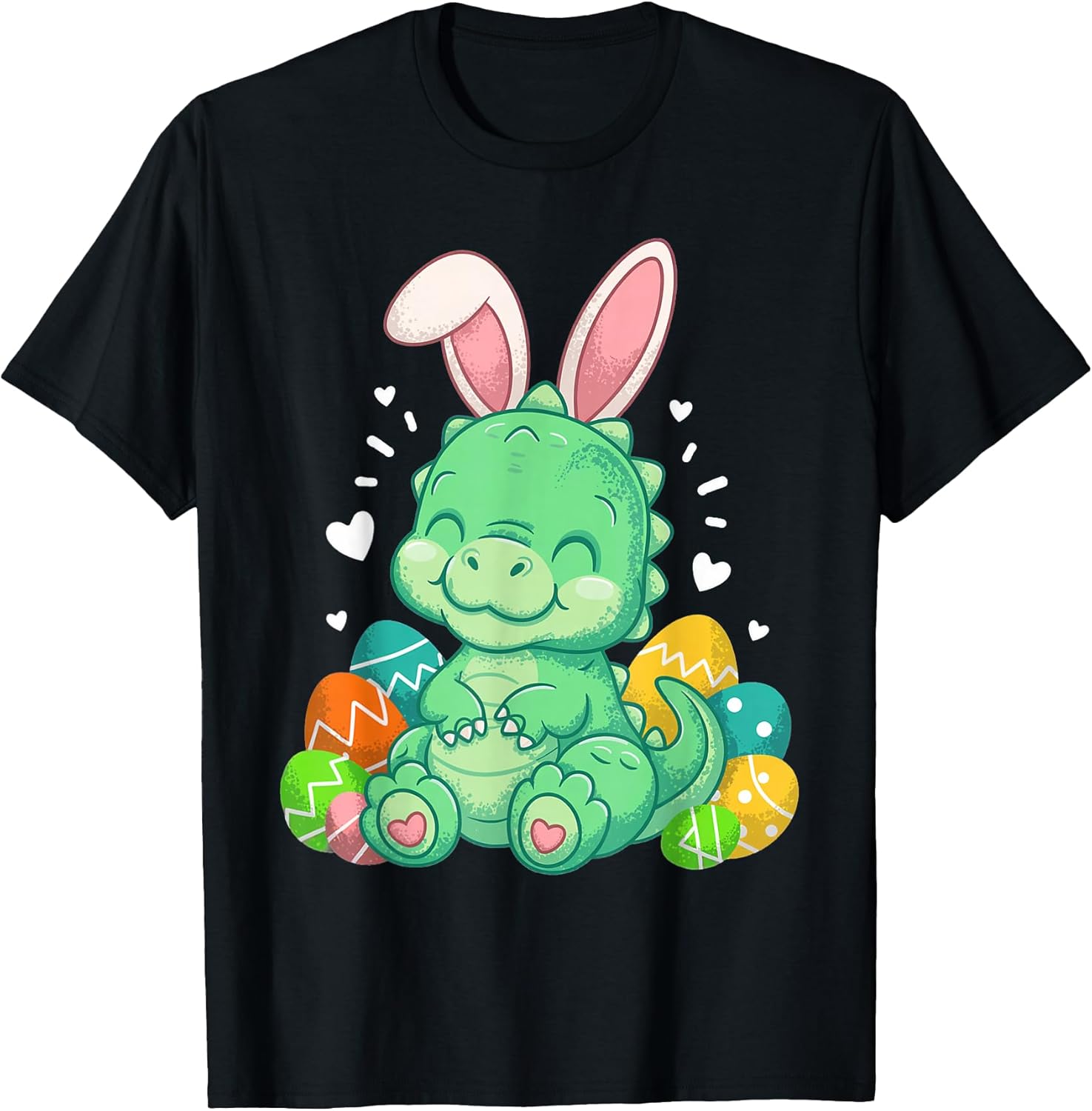 Cute Easter Dinosaur Bunny Ears Eggs Dino Lover Spring T-Shirt