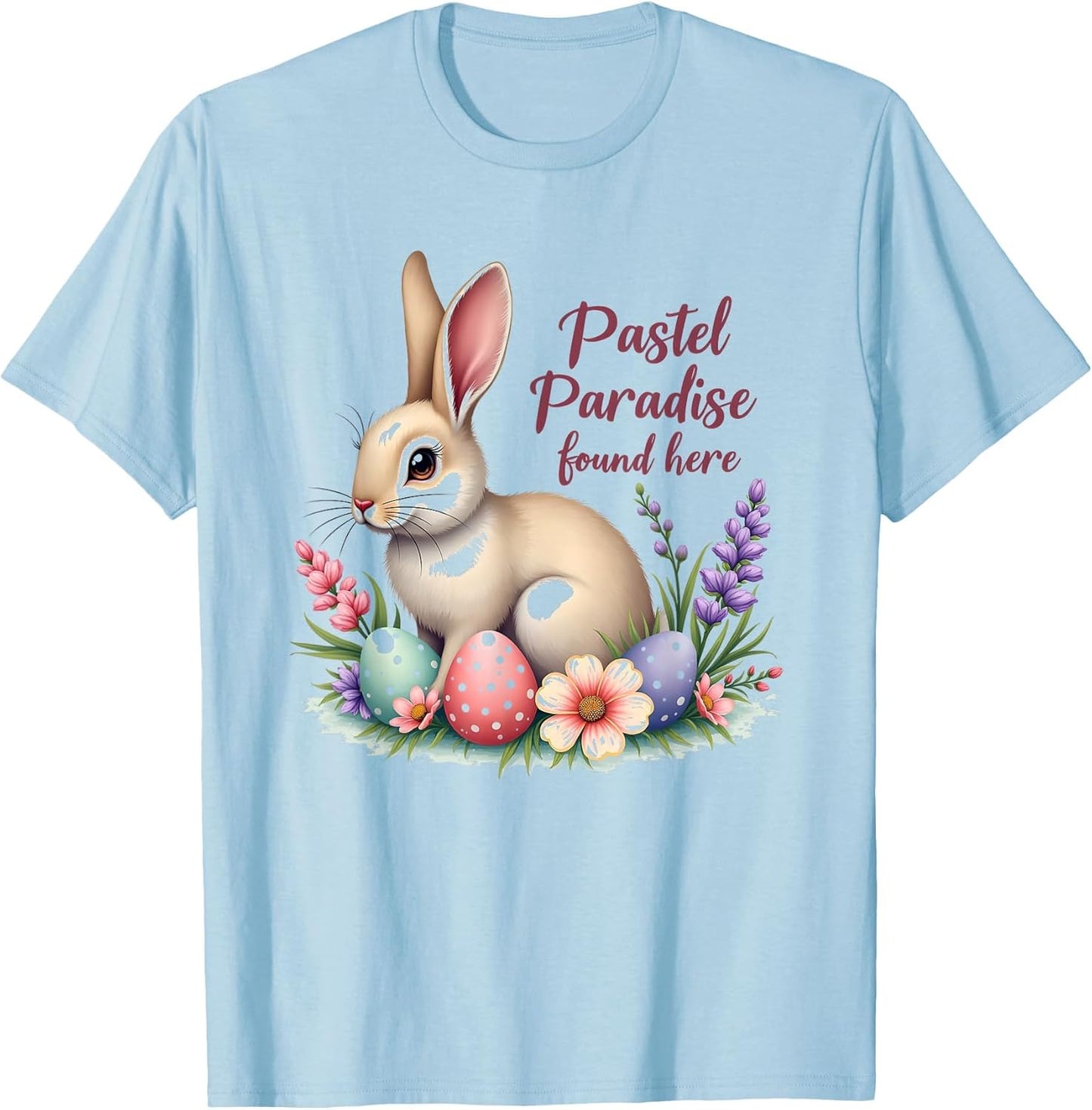 Pastel Paradise Found Here Easter Design T-Shirt