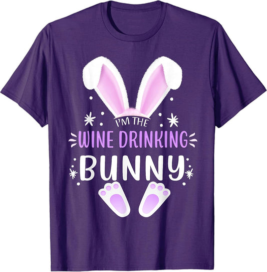 I'm The Wine Drinking Bunny Easter Day Family Matching Style T-Shirt