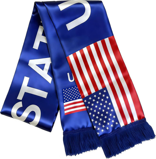 USA Soccer Fan Scarf - Double-Sided United States Supporter Scarf for 2026 International Soccer Matches & Game Day
