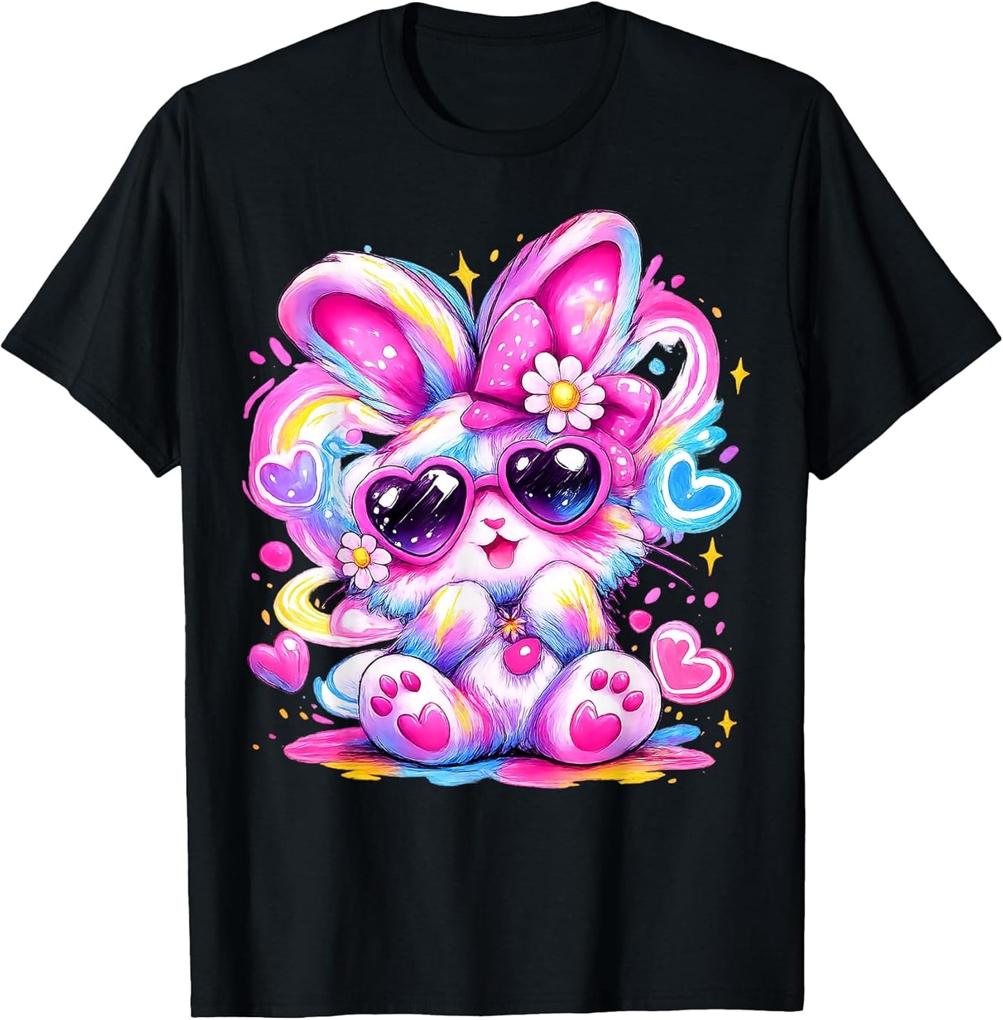Cute Tie Dye Bunny Easter Kawaii Rabbit Gifts Men Women Kid T-Shirt