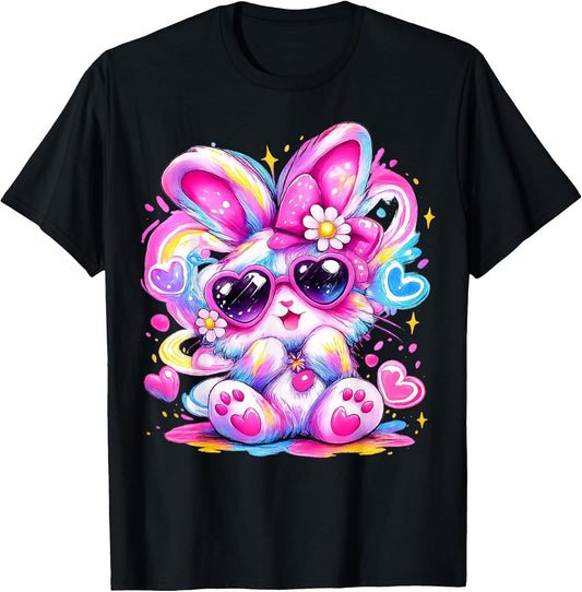 Cute Tie Dye Bunny Easter Kawaii Rabbit Gifts Men Women Kid T-Shirt