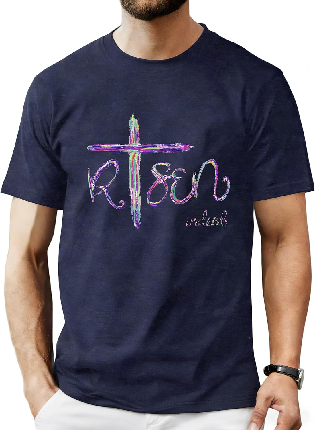 Easter Shirts for Men He is Risen T-Shirt Christian Easter Shirt Casual Religious Faith Tee Tops Easter Gift