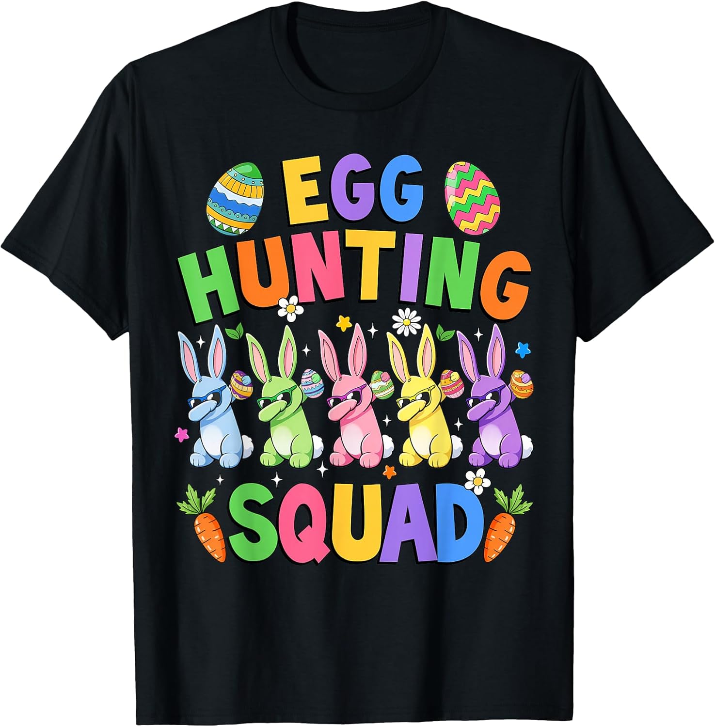 Egg Hunting Squad Rabbit Bunny Easter Day Boys Girls Kids T-Shirt