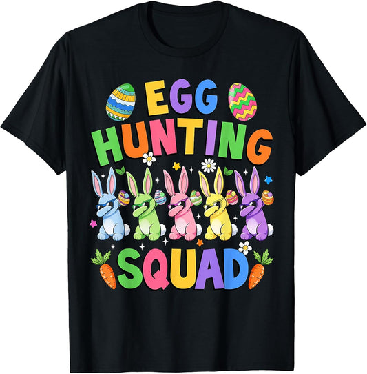 Egg Hunting Squad Rabbit Bunny Easter Day Boys Girls Kids T-Shirt