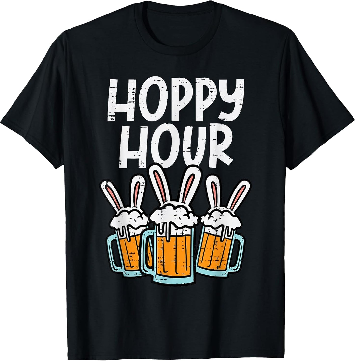 Hoppy Bunny Rabbit Ear Funny Happy Easter Day Men Women T-Shirt