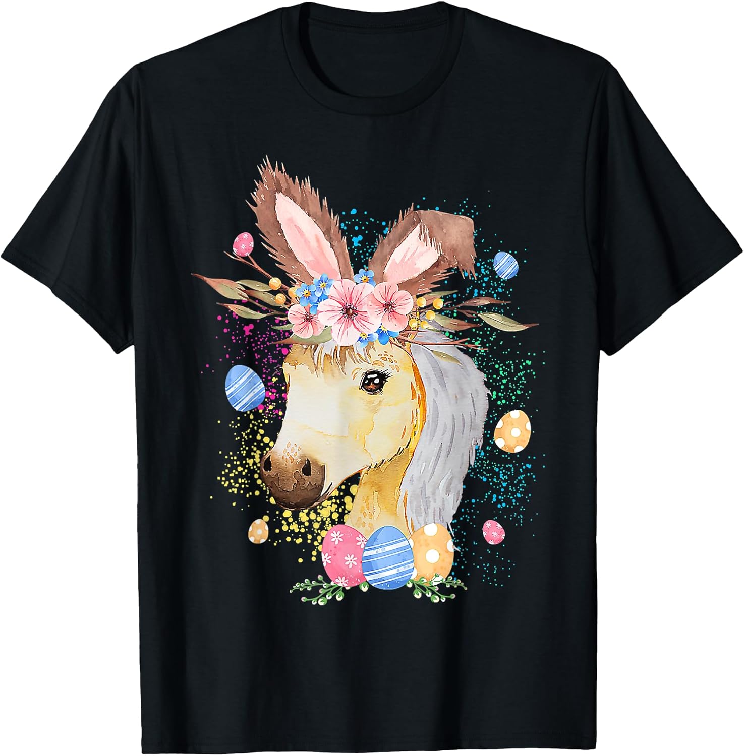Happy Easter Bunny Horse funny Rabbit for Men Women Kids T-Shirt