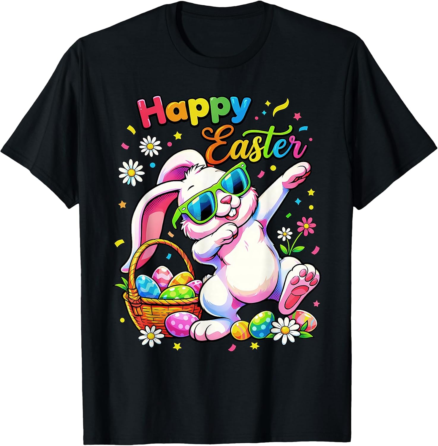 Happy Easter Day Girls Boys Easter Funny Dabbing Bunny Egg T-Shirt