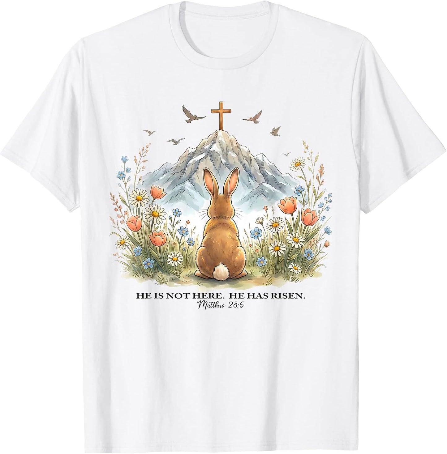 He is Not Here He is Risen Christian Easter T-Shirt