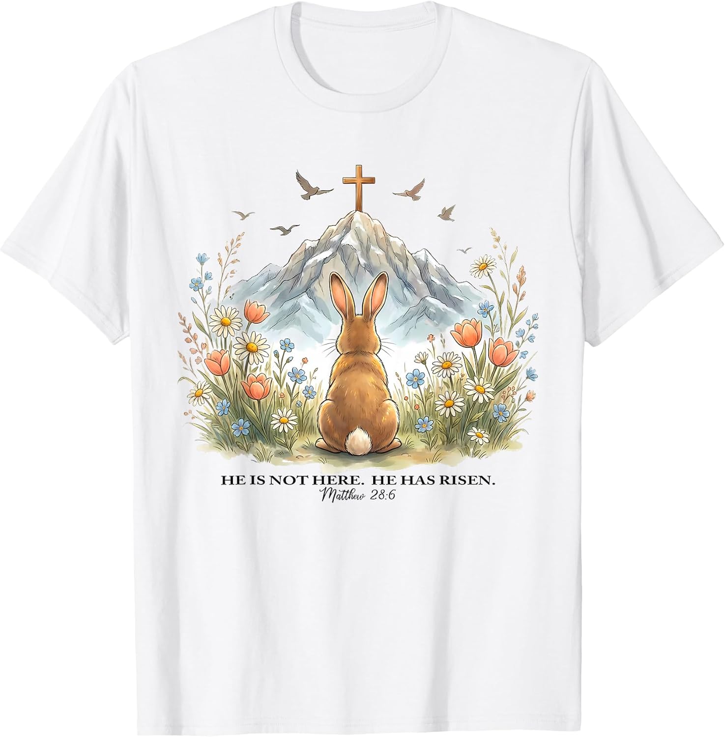 He is Not Here He is Risen Christian Easter T-Shirt