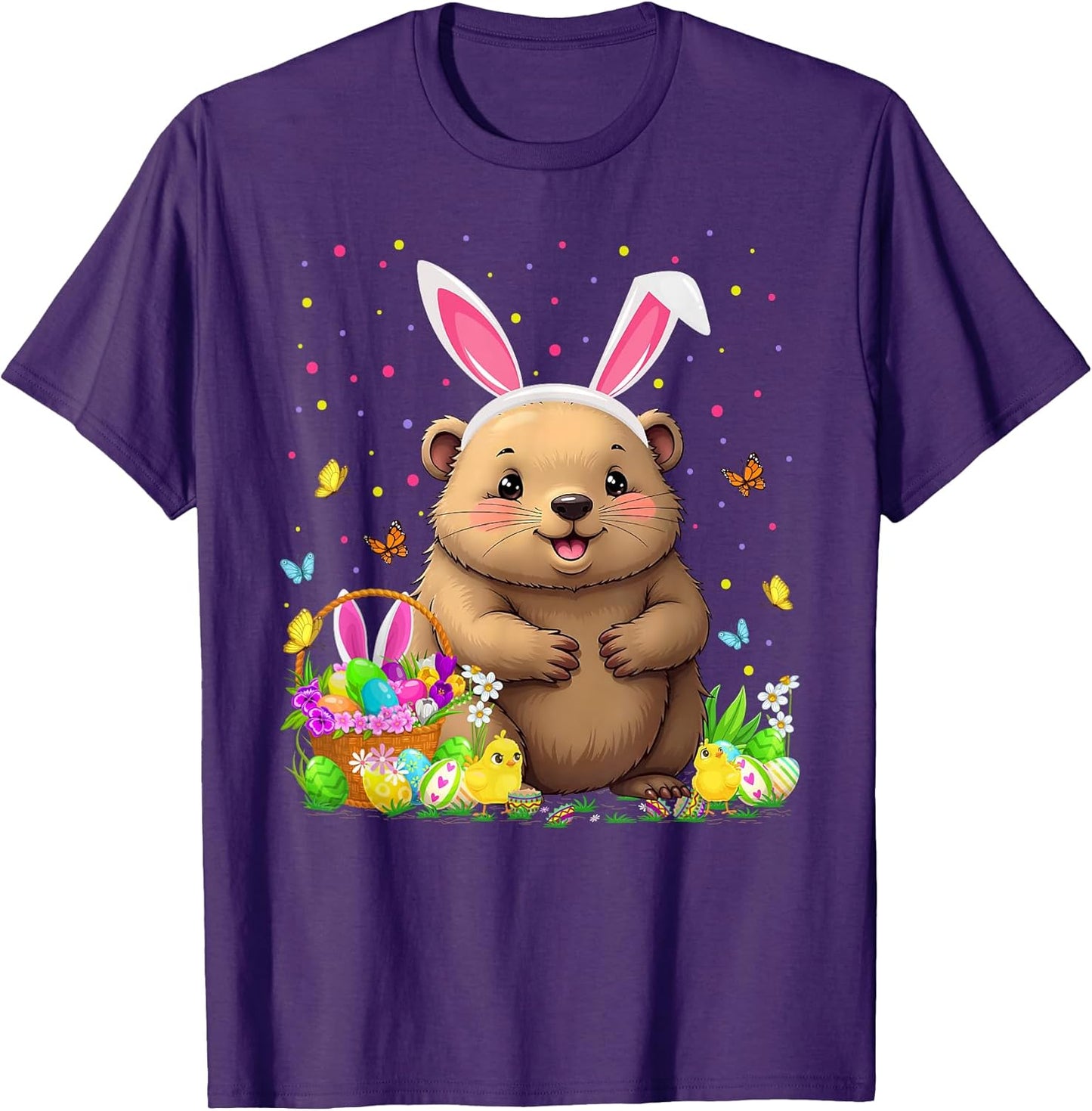 Wombat Easter Egg Hunt Bunny Ear Wombat Happy Easter T-Shirt