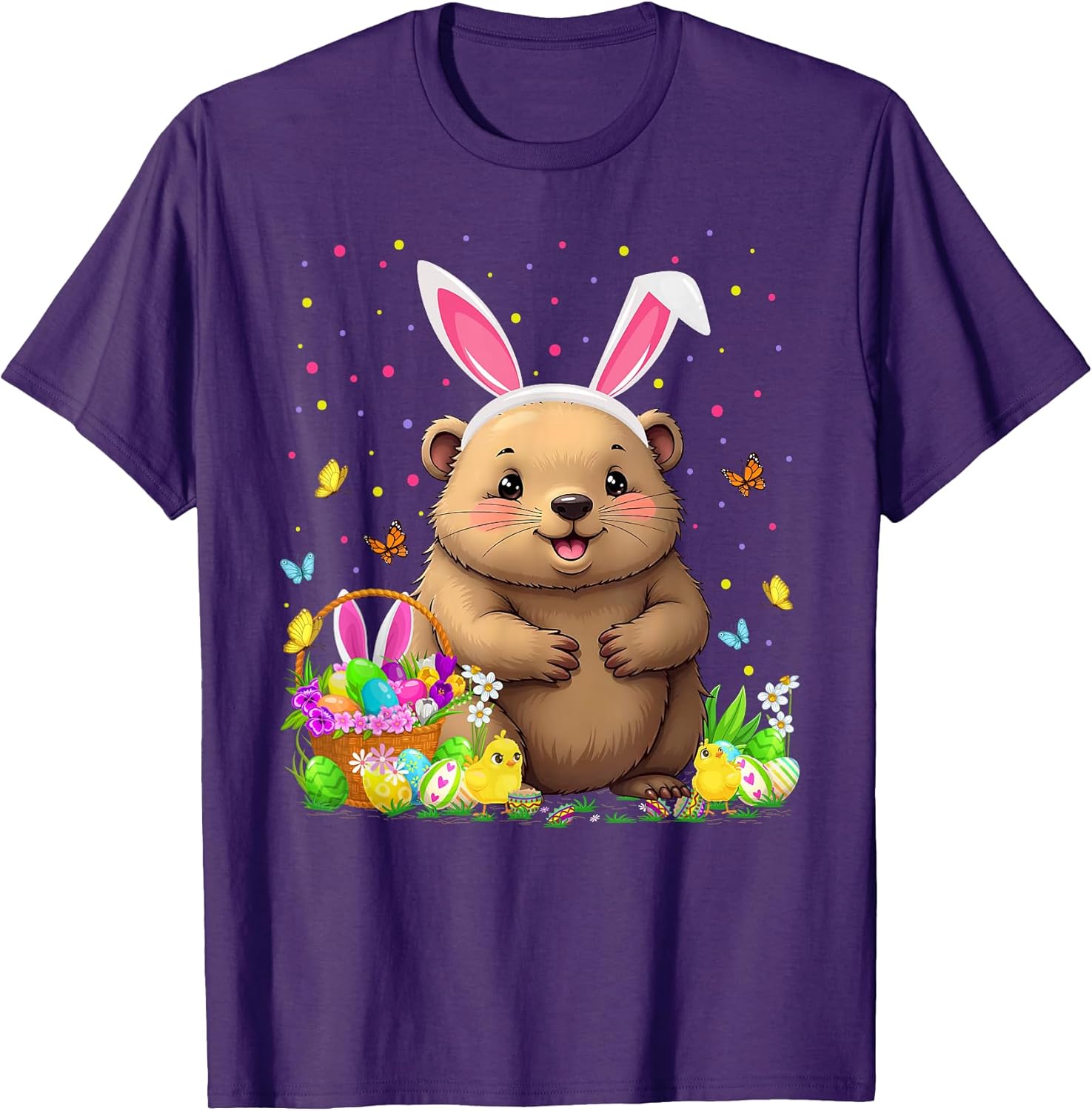 Wombat Easter Egg Hunt Bunny Ear Wombat Happy Easter T-Shirt
