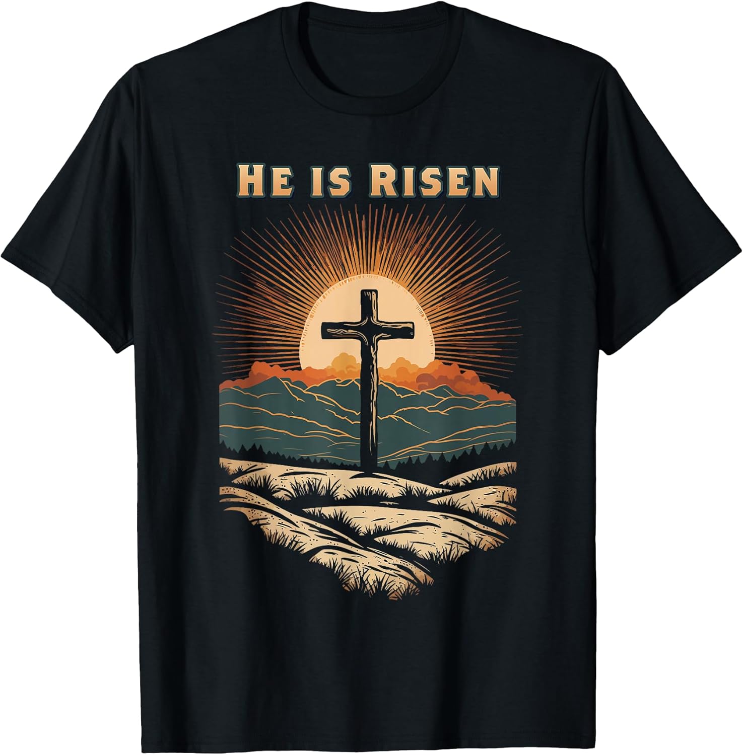 He Is Risen Easter Resurrection Jesus Christian Bible Verse T-Shirt