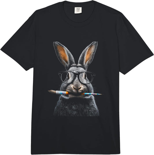 Easter Bunny Holding A Paintbrush with Pastel Paint Comfort Colors Adult Heavyweight T-Shirt