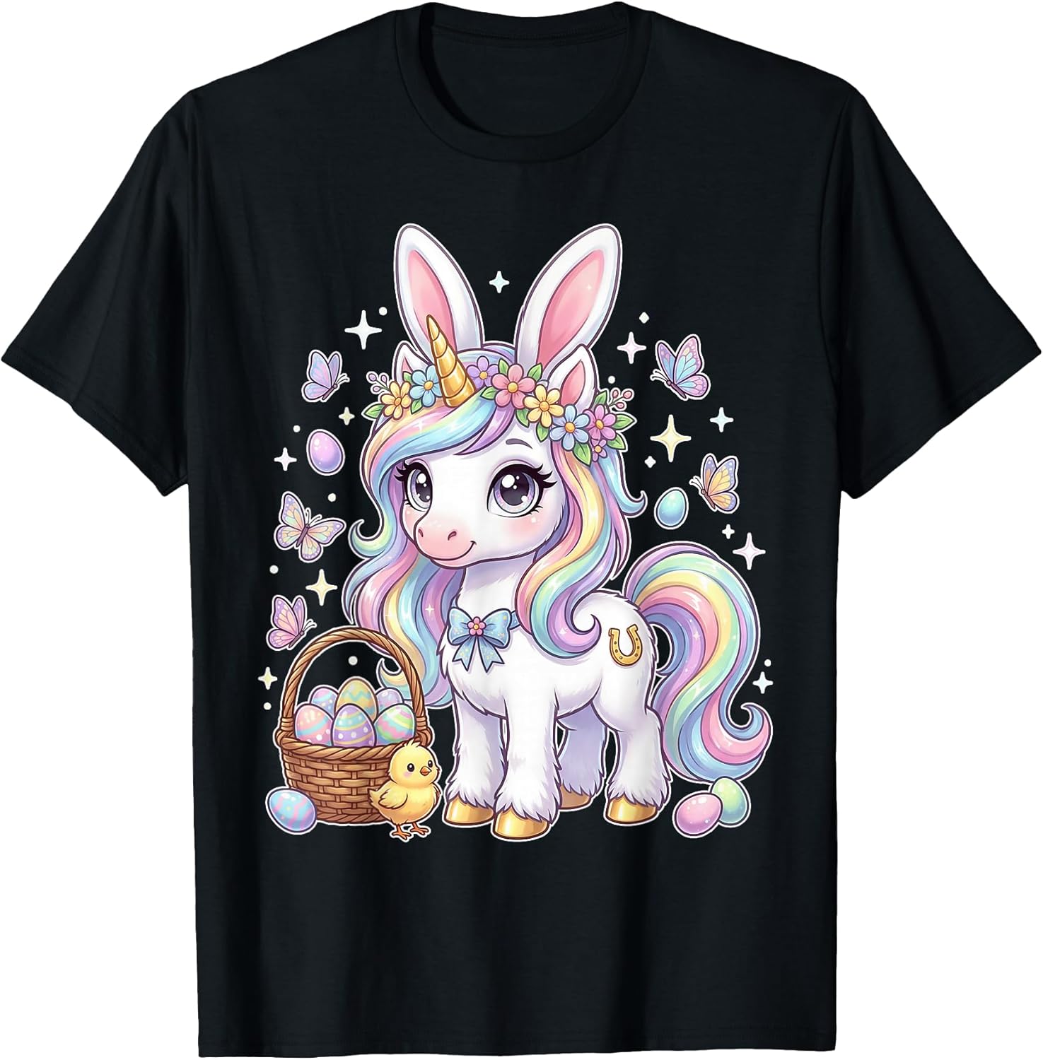 Cute Easter Unicorn Bunny Fantasy Easter Egg Hunt Girls Kids T-Shirt