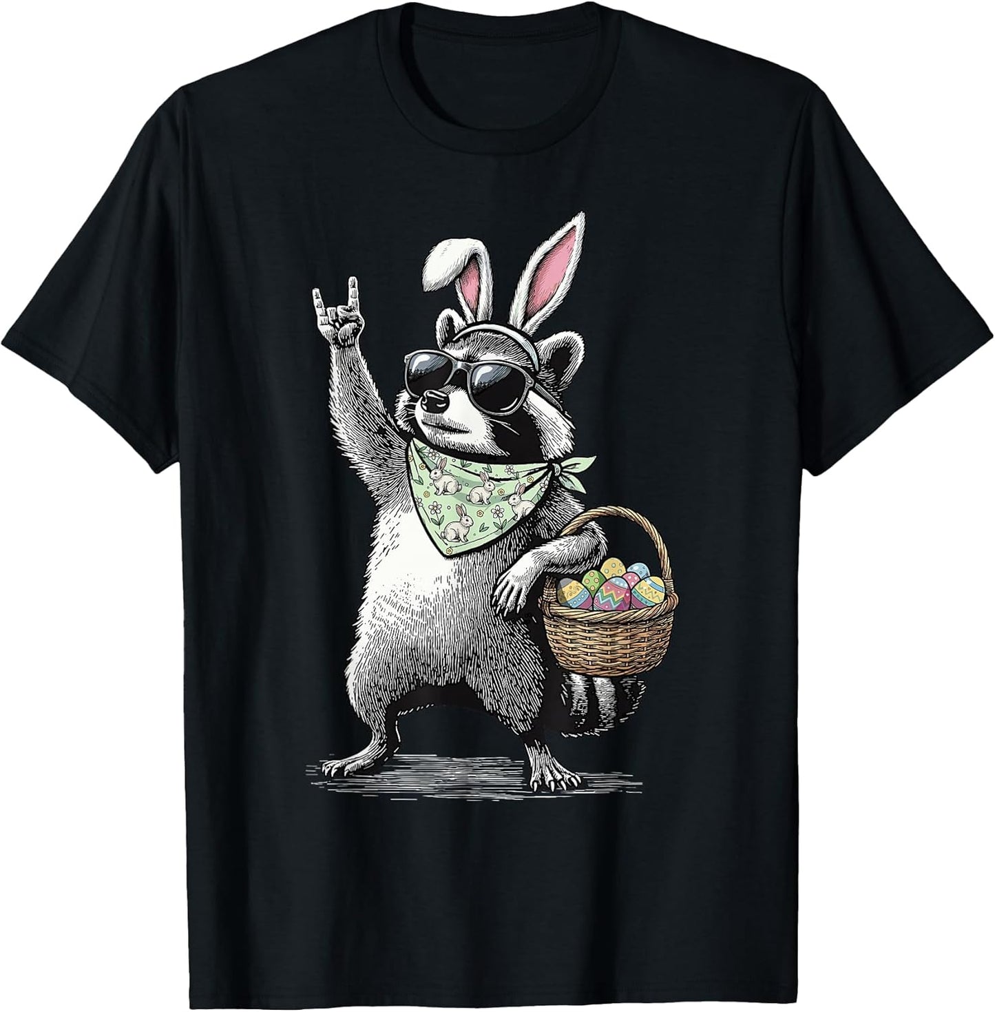 Retro Easter Raccoon Funny Easter T-Shirt