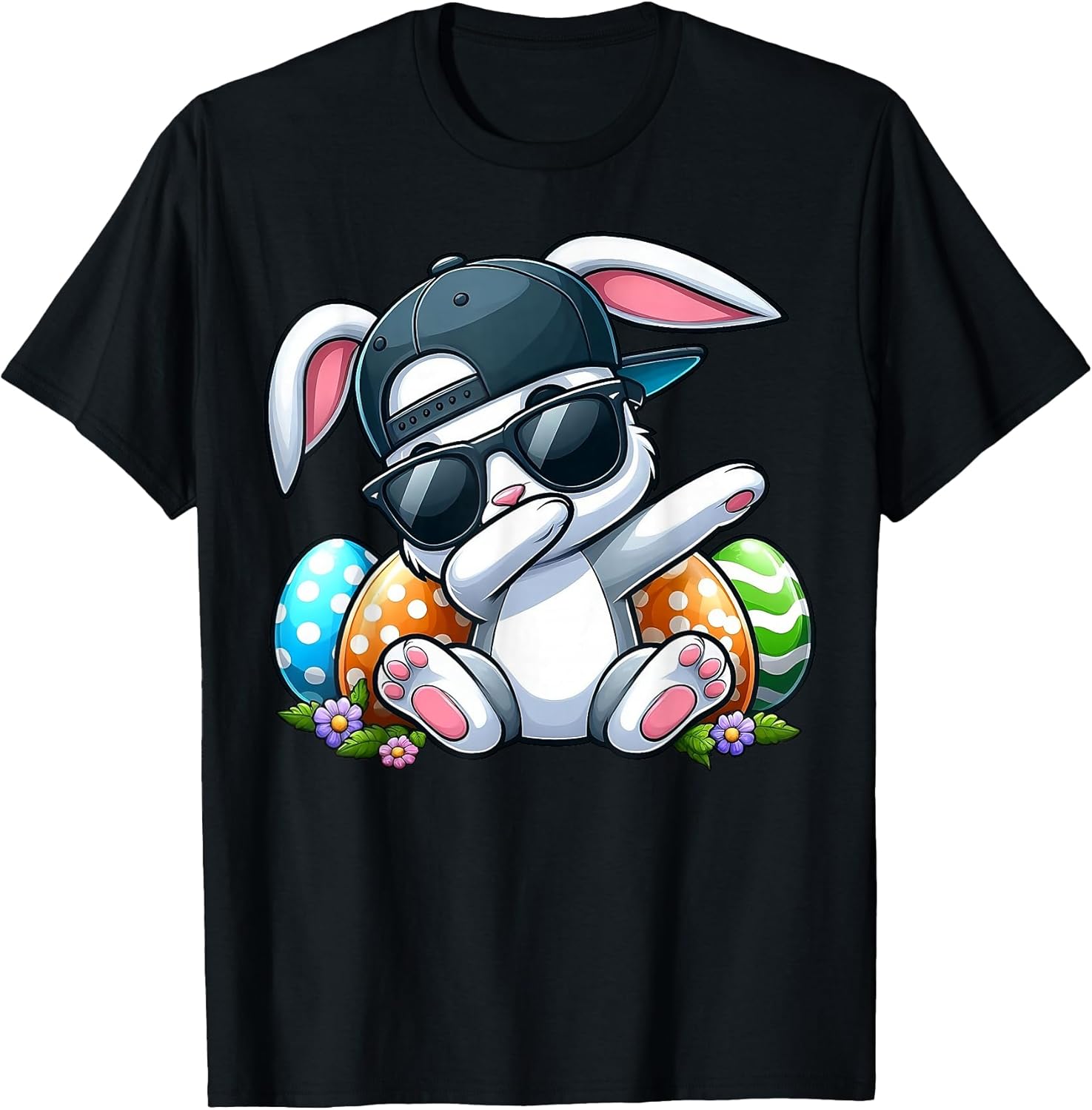 Easter Day Dabbing Bunny for Men Women Boys Girls Teens T-Shirt