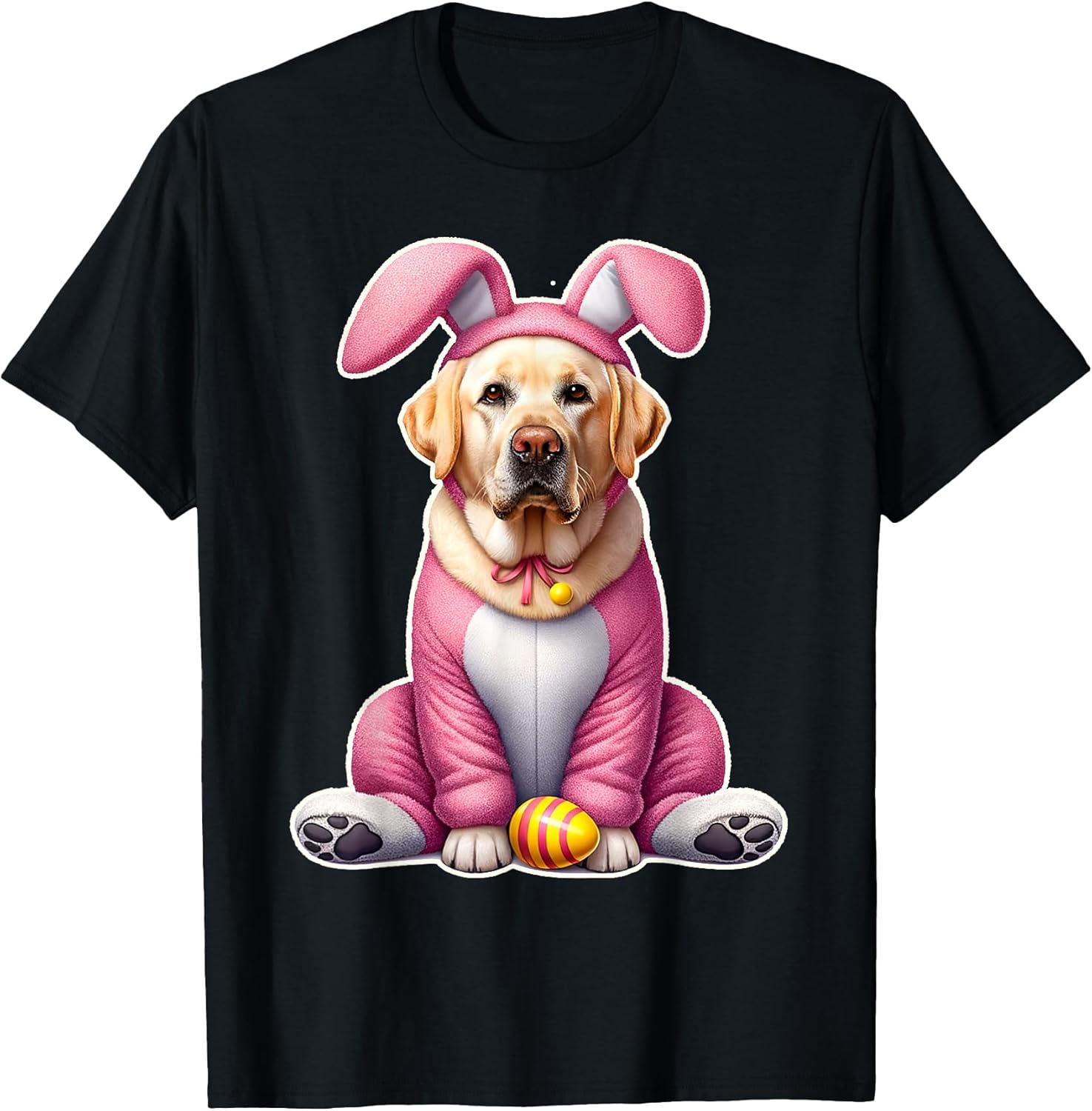 Labrador Golden Retriever Bunny Ears Eggs Cute Easter Dog T-Shirt
