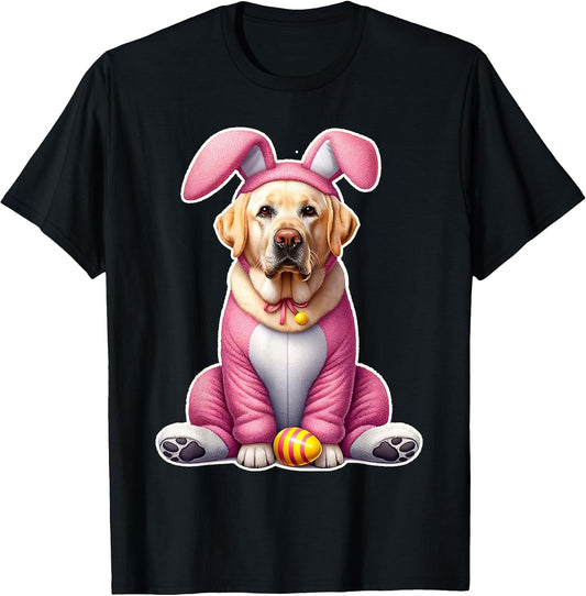 Labrador Golden Retriever Bunny Ears Eggs Cute Easter Dog T-Shirt