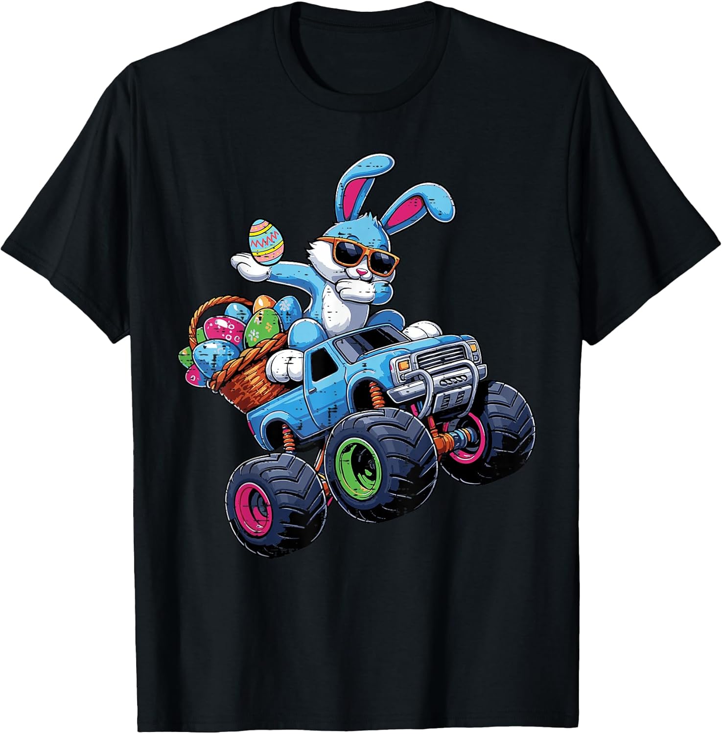Easter Bunny Dab On Truck Rabbit Boys Kids Youth Men T-Shirt