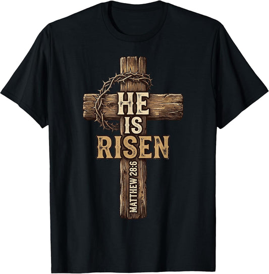 Easter He is Risen Cross Religious Design for Christians T-Shirt