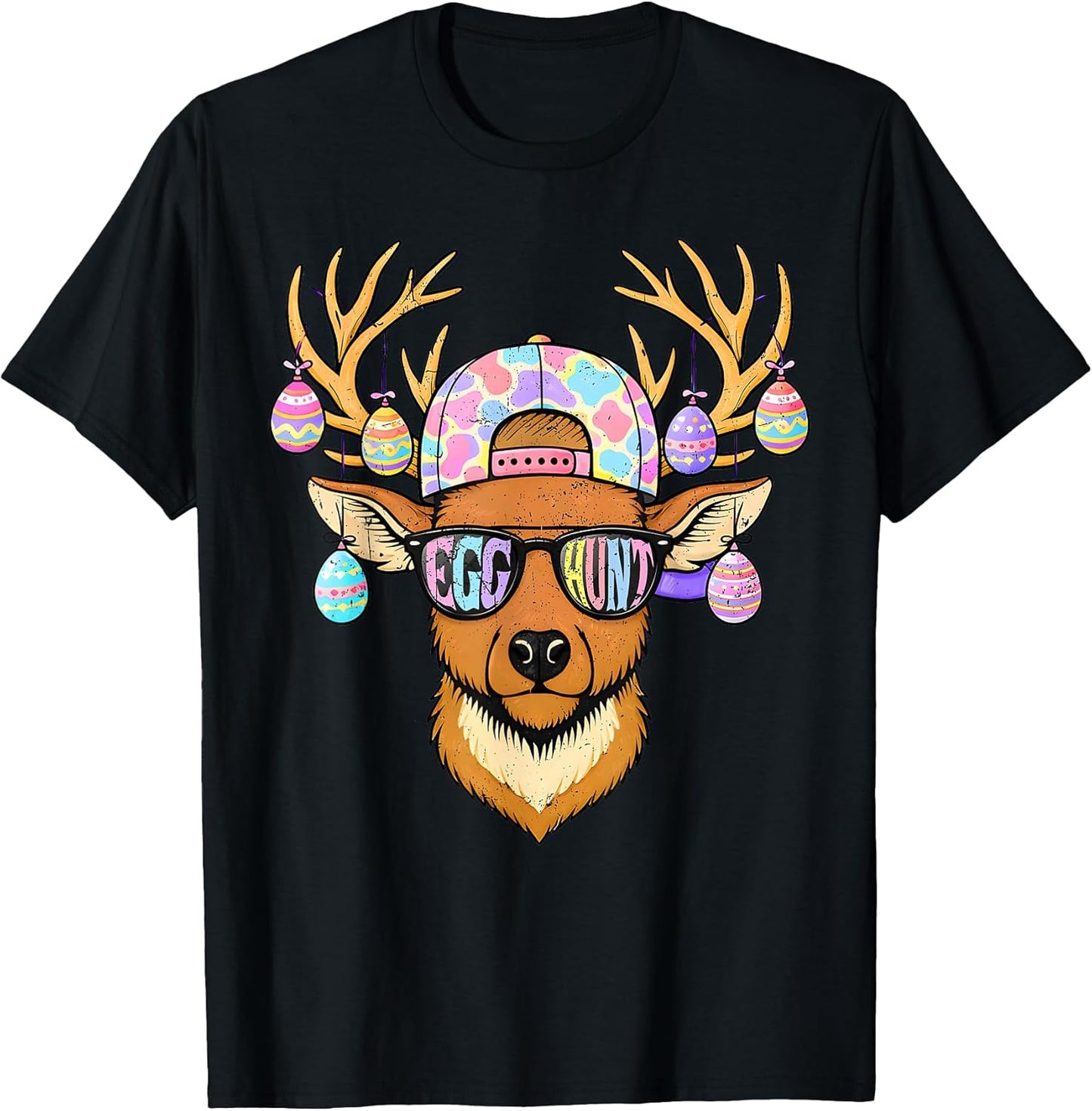Egg Hunter Funny Reindeer Camo Hunting Easter Bunny Men T-Shirt